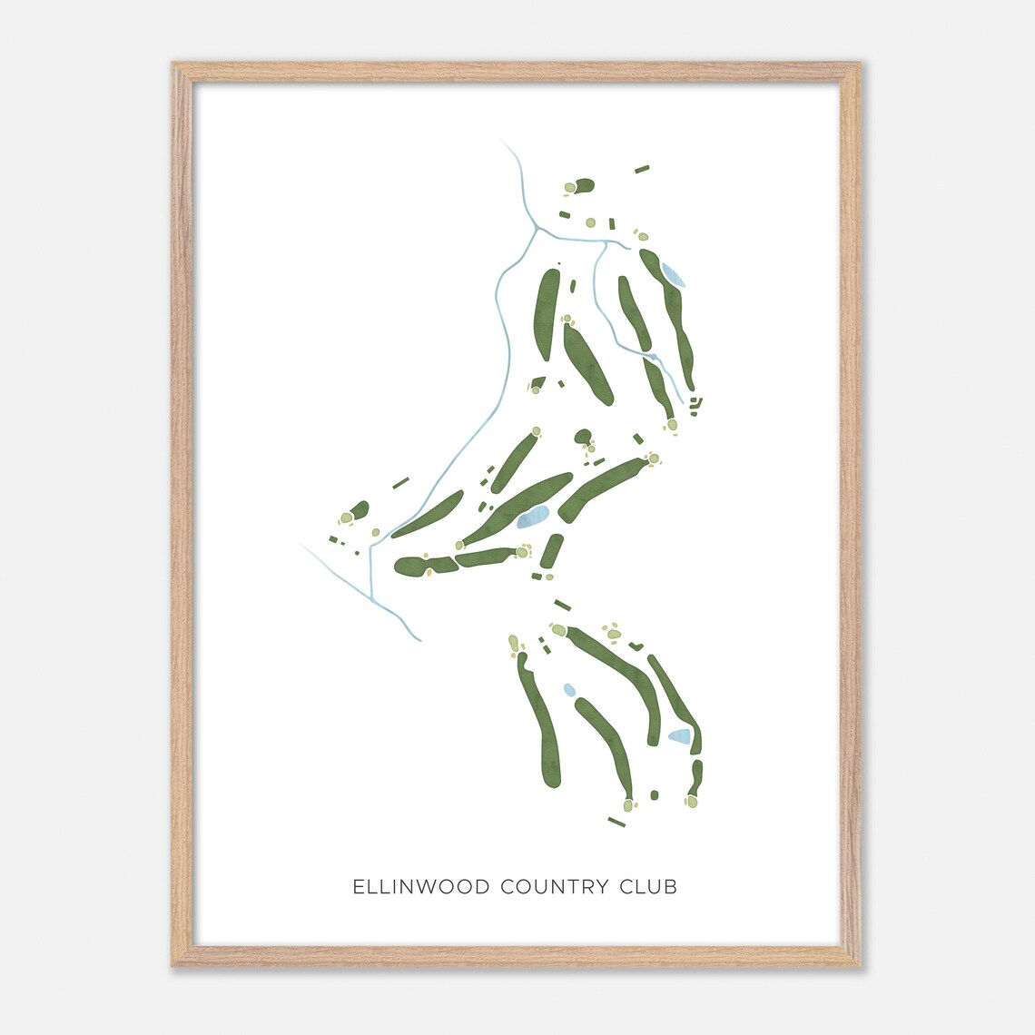 Ellinwood Country Club Massachusetts Modern Watercolor Map Poster - Image 2