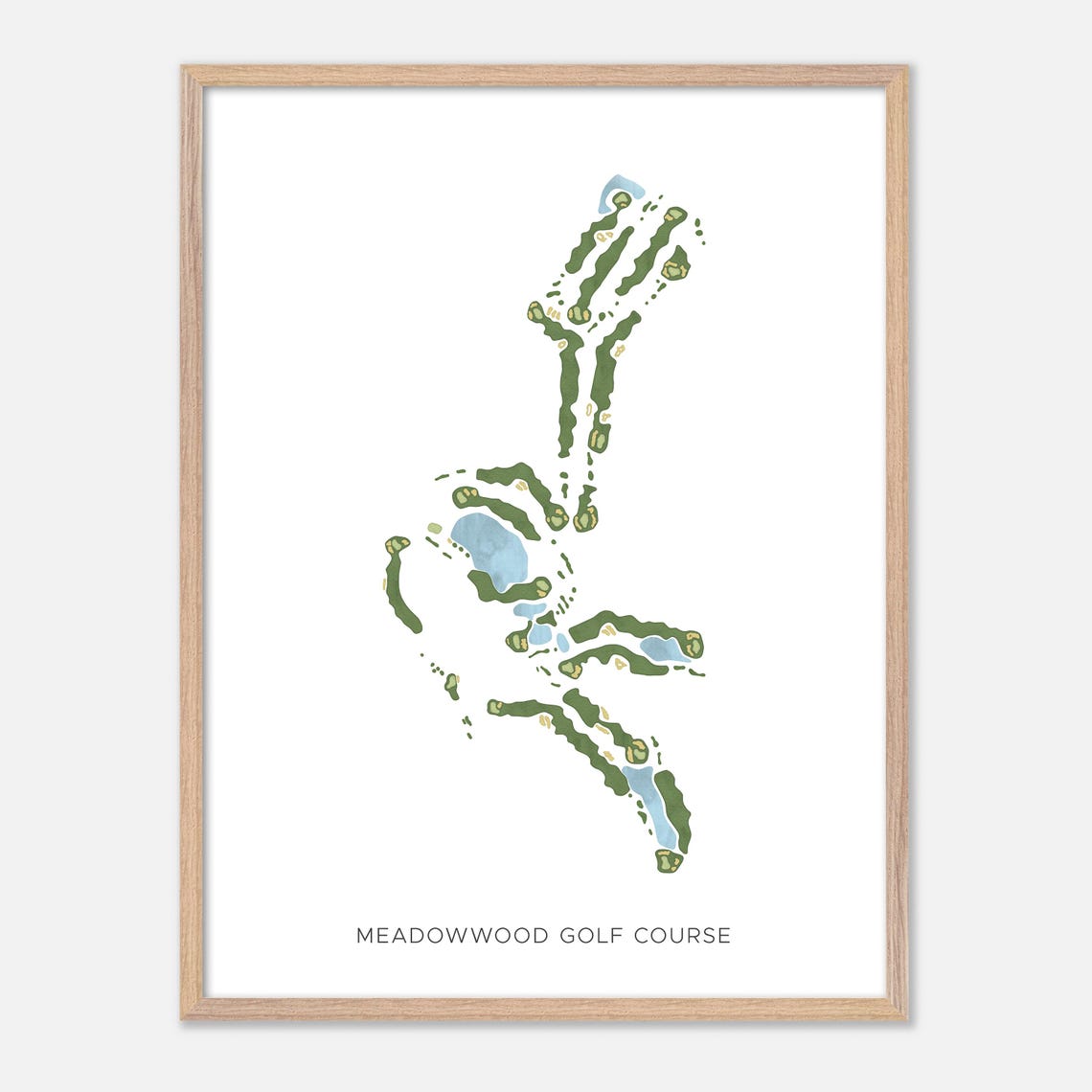 MeadowWood Golf Course Minimalist Watercolor Map Fairway Poster - Image 6