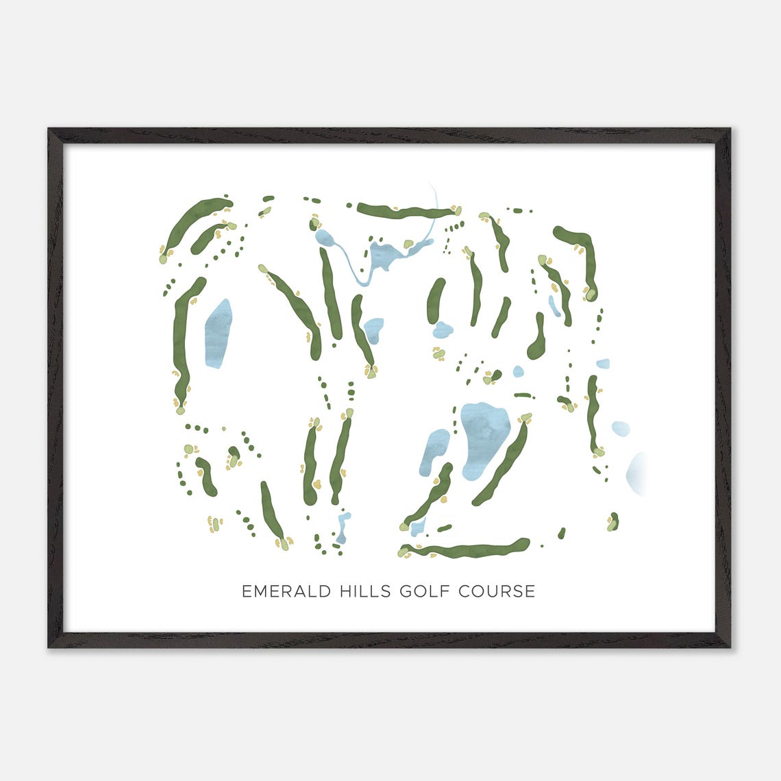 Emerald Hills Golf Course Minimalist Watercolor Map Art Poster - Image 4