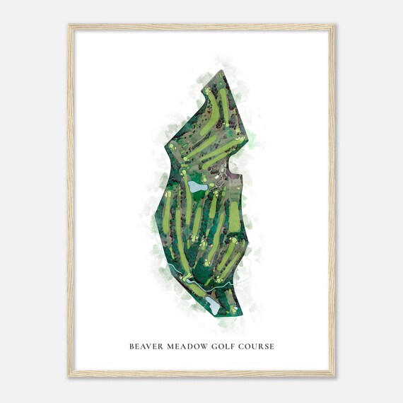 Beaver Meadow Golf Course New Hampshire Classic Watercolor Map Golfer Gift Golf Wall Art Golf Poster Print Course Layout