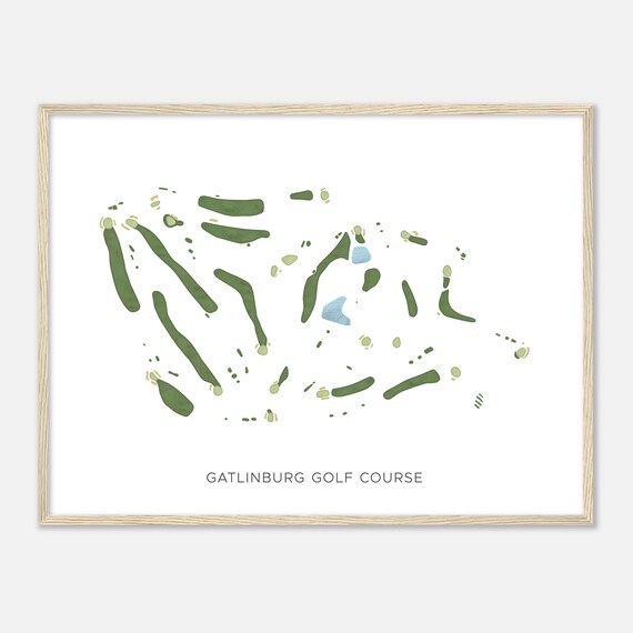 Gatlinburg Golf Course Tennessee Modern Watercolor Golf Map Poster