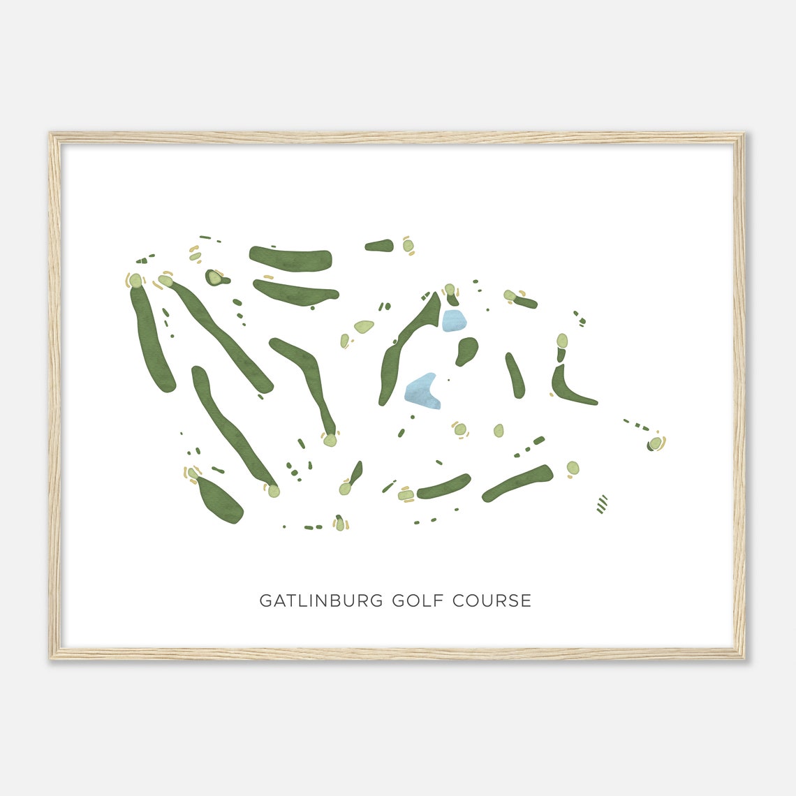 Gatlinburg Golf Course Tennessee Modern Watercolor Map Golfer Gift Golf Wall Art Golf Poster Print Course Layout