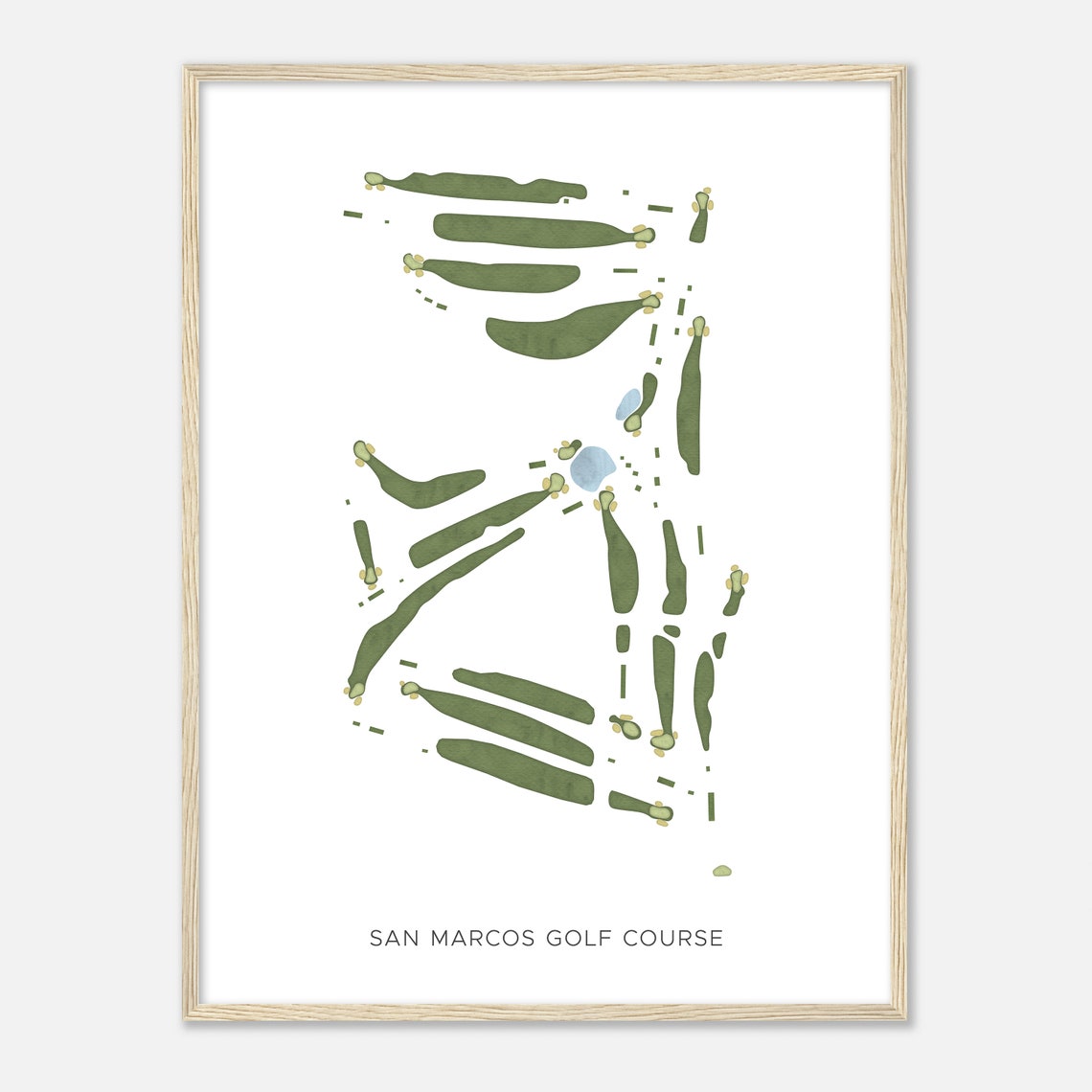 San Marcos Golf Course Minimal Fairway Map Modern Golf Art Poster