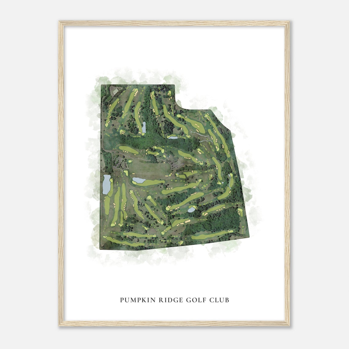 Pumpkin Ridge Golf Club Oregon Classic Watercolor Map Poster