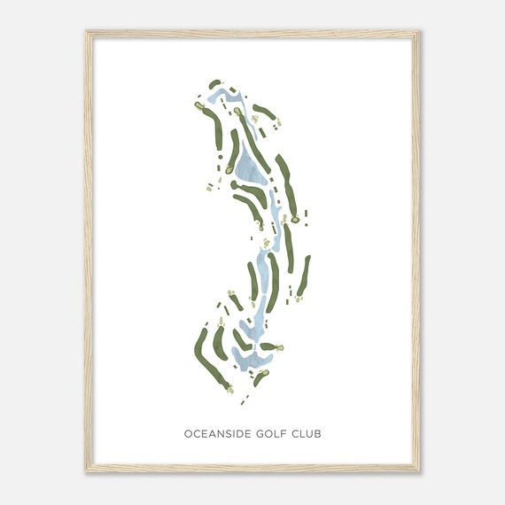 Oceanside Golf Club California Modern Watercolor Map Golfer Gift Golf Wall Art Golf Poster Print Course Layout