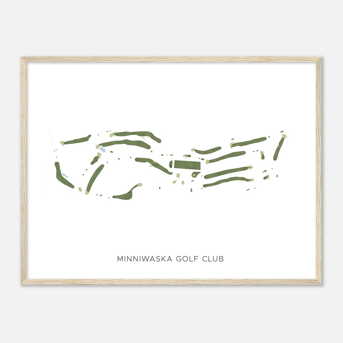 Minniwaska Golf Club Minnesota Modern Watercolor Golf Map Poster