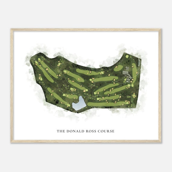 The Donald Ross Course Indiana Classic Watercolor Map Golfer Gift Golf Wall Art Golf Poster Print Course Layout