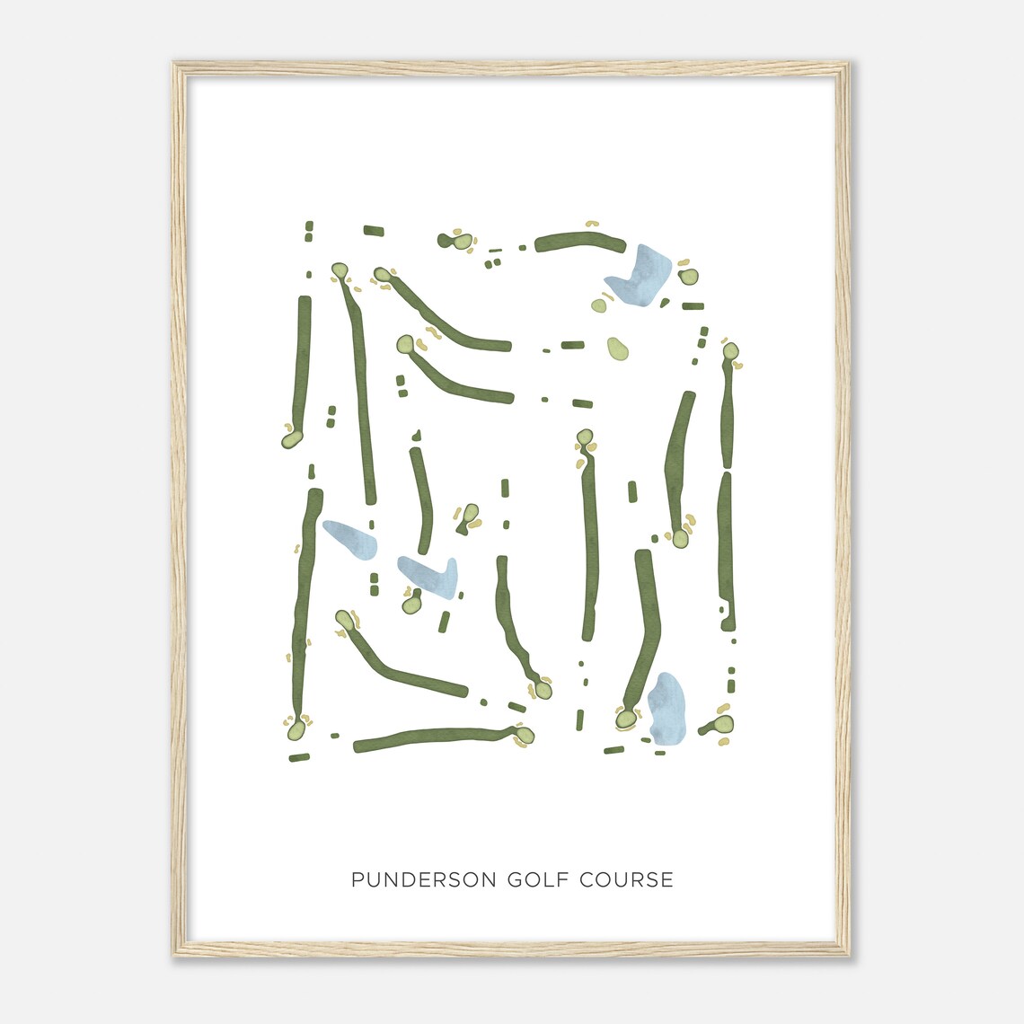 Punderson Golf Course Minimalist Watercolor Map Golfer Wall Art - Image 2