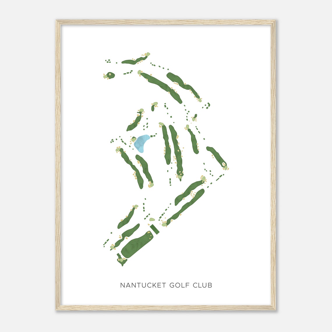 Nantucket Golf Club Modern Watercolor Golf Course Map Art Poster - Image 2