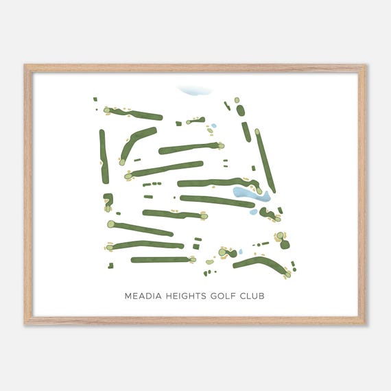 Meadia Heights Golf Club In Lancaster Pennsylvania Modern Watercolor Map Golfer Gift Golf Wall Art Golf Poster Print Course Layout