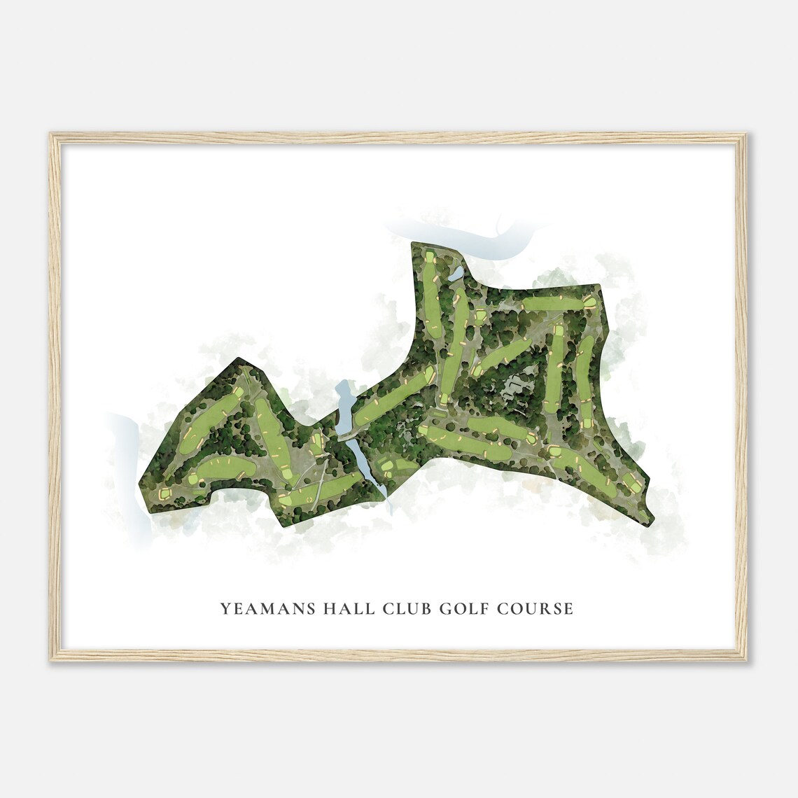 Yeamans Hall Club Golf Course South Carolina Classic Watercolor Map Golf Poster - Image 2