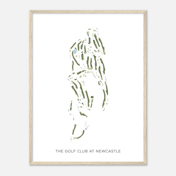 The Golf Club At Newcastle Washington Modern Watercolor Map Golfer Gift Golf Wall Art Golf Poster Print Course Layout