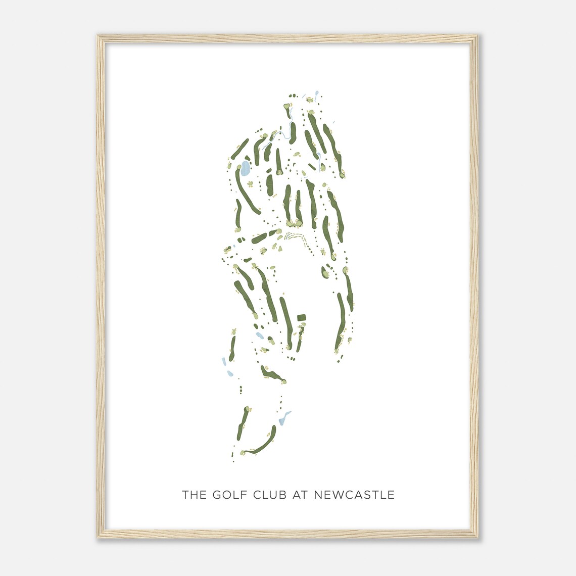 The Golf Club at Newcastle Watercolor Map Minimalist Golf Art Poster