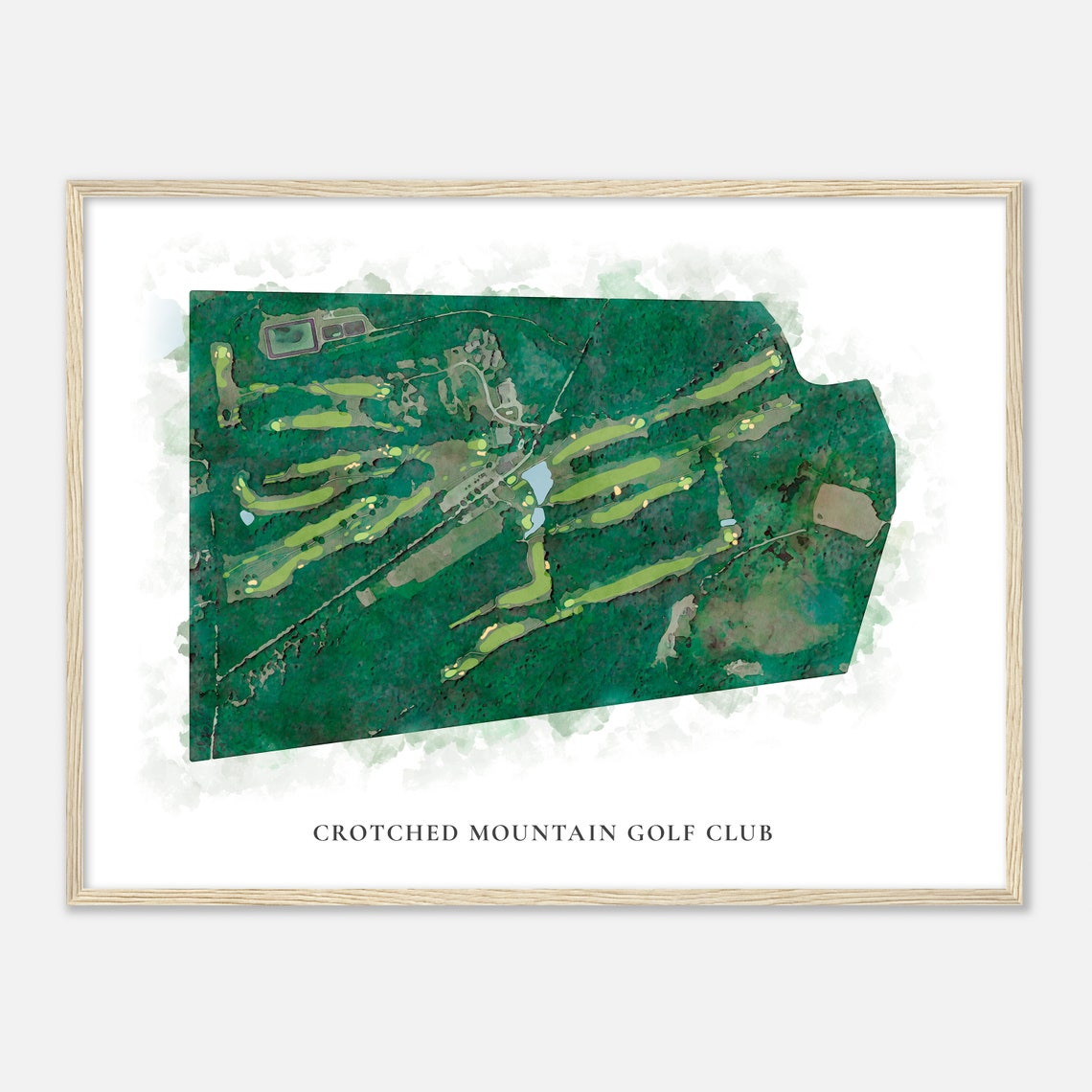 Crotched Mountain Golf Club Classic Watercolor Course Map Poster