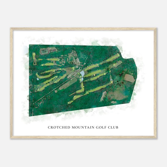 Crotched Mountain Golf Club New Hampshire Classic Watercolor Map Golfer Gift Golf Wall Art Golf Poster Print Course Layout