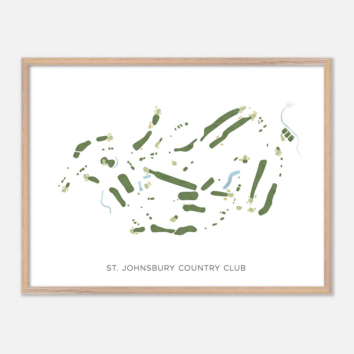 St. Johnsbury Country Club Minimalist Watercolor Course Map Poster