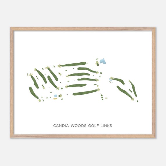 Candia Woods Golf Links In Candia New Hampshire Modern Watercolor Map Golfer Gift Golf Wall Art Golf Poster Print Course Layout