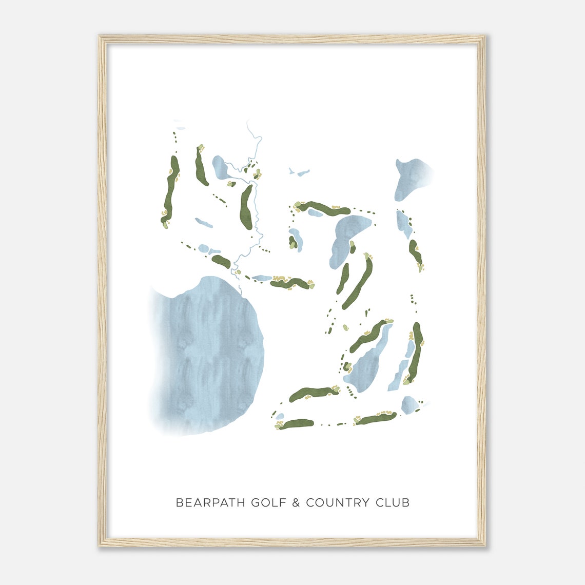 Bearpath Golf and Country Club Watercolor Fairway Map Art Poster - Image 2
