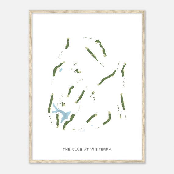 The Club At Viniterra Virginia Modern Watercolor Map Golfer Gift Golf Wall Art Golf Poster Print Course Layout