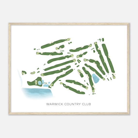Warwick Country Club Rhode Island Modern Watercolor Map Golfer Gift Golf Wall Art Golf Poster Print Course Layout