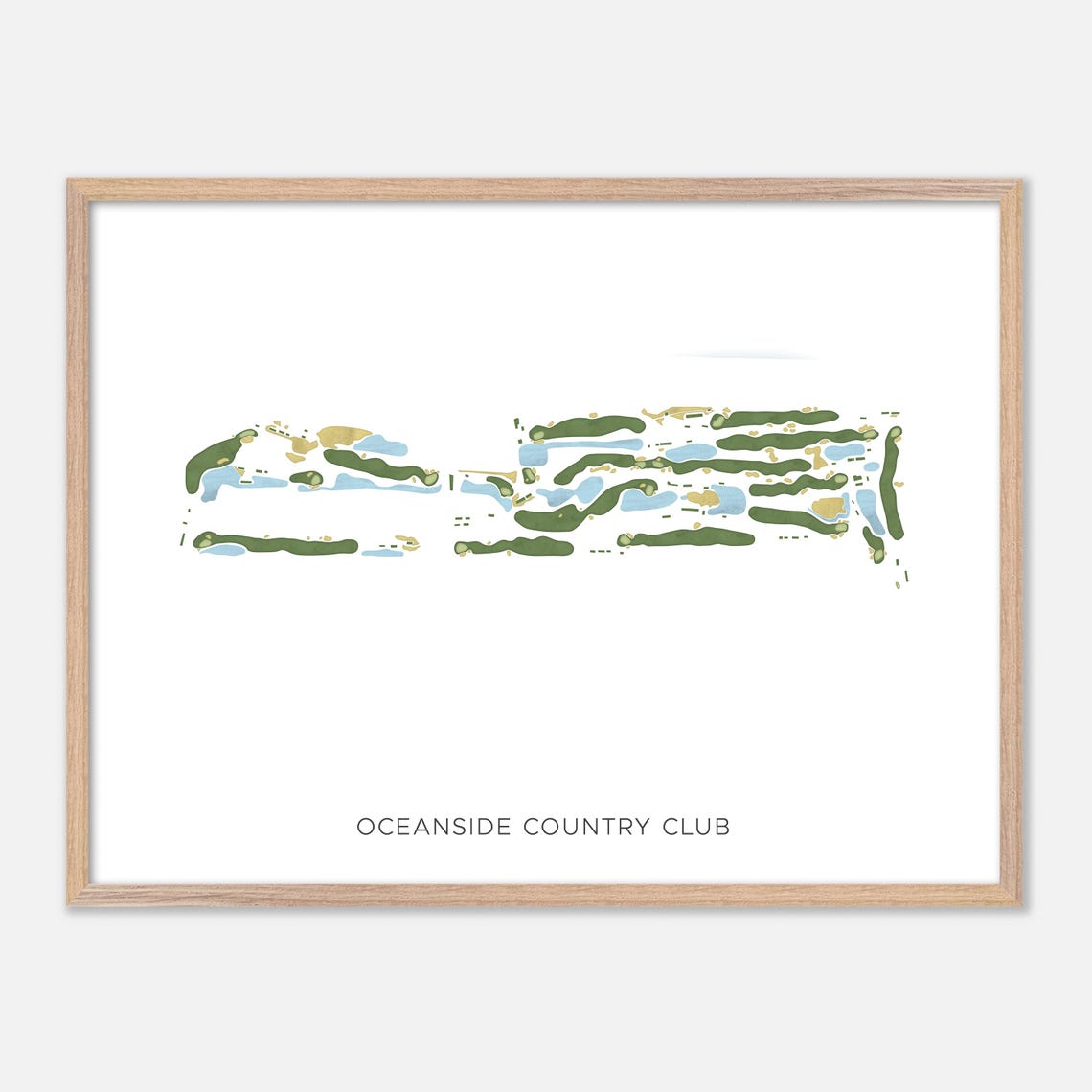 Oceanside Country Club Ormond Beach FL Modern Watercolor Map Poster