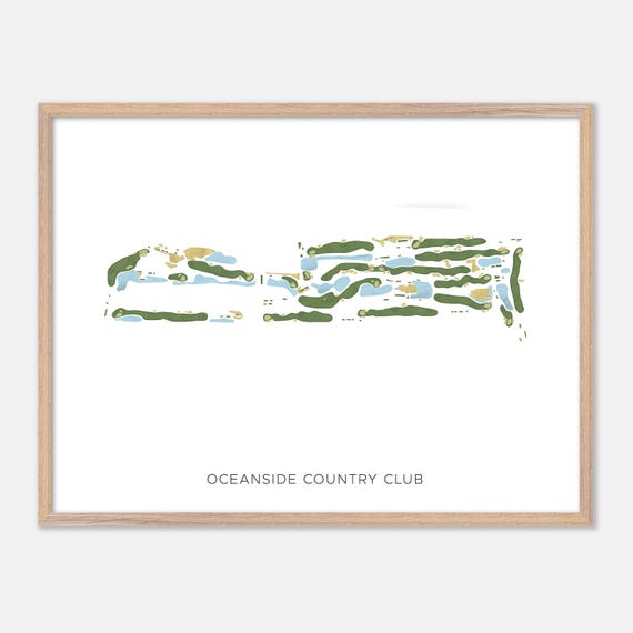 Oceanside Country Club In Ormond Beach Florida Modern Watercolor Map Golfer Gift Golf Wall Art Golf Poster Print Course Layout