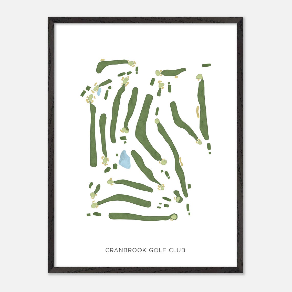 Cranbrook Golf Club Cranbrook Canada Modern Watercolor Map Poster - Image 2