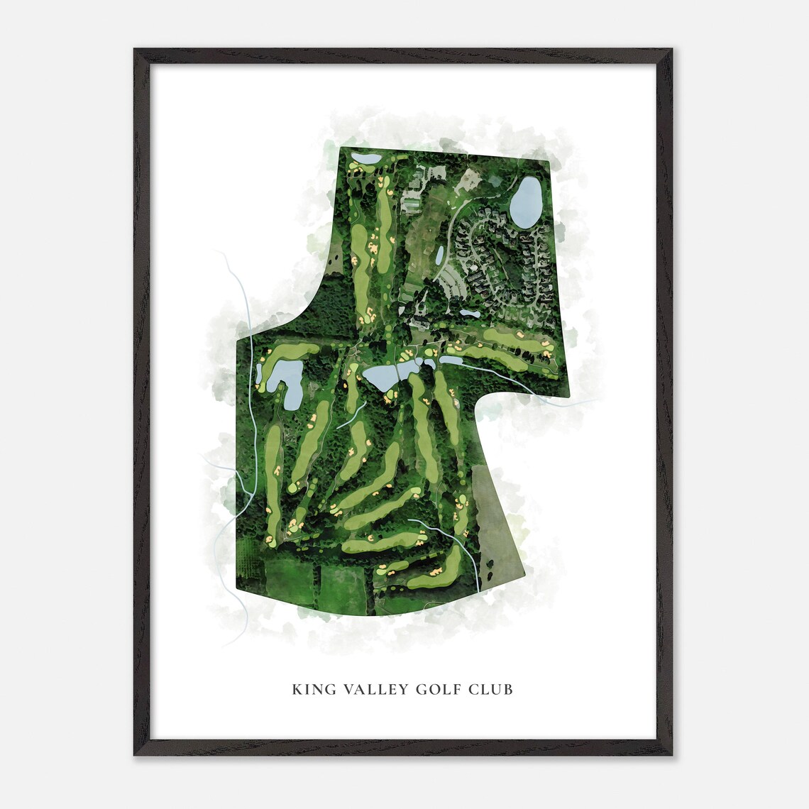 King Valley Golf Club Canada Classic Watercolor Course Map Poster - Image 2
