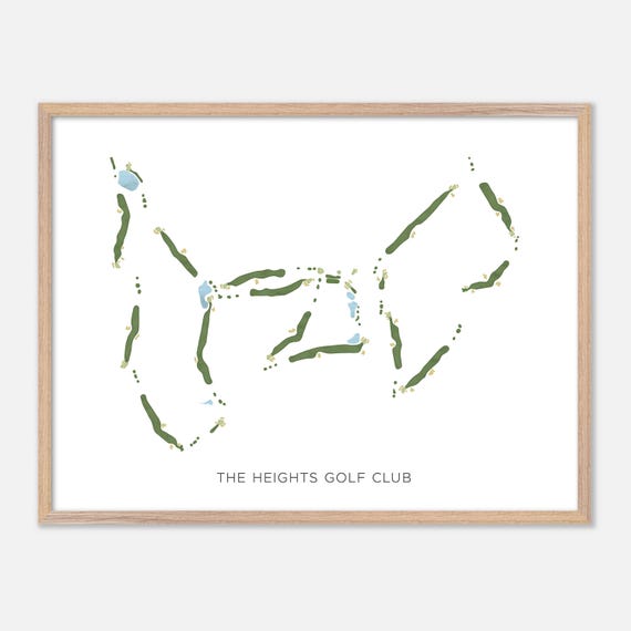 The Heights Golf Club In San Diego California Modern Watercolor Map Golfer Gift Golf Wall Art Golf Poster Print Course Layout