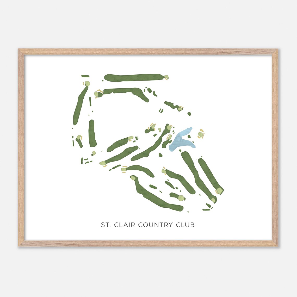 St. Clair Country Club Belleville Illinois Modern Watercolor Map Poster