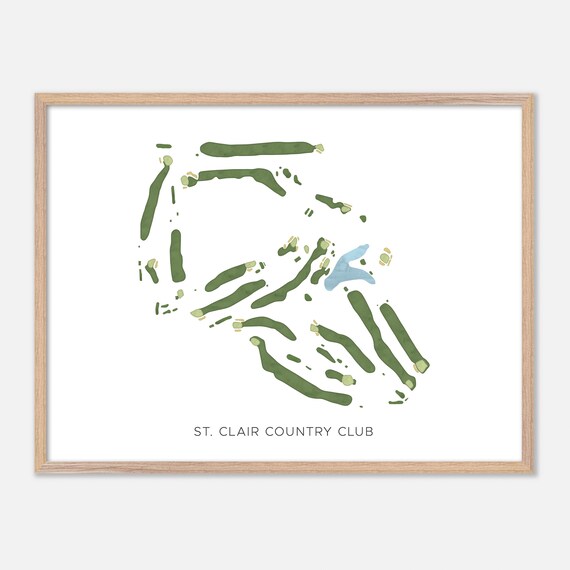 St. Clair Country Club Belleville Illinois Modern Watercolor Map Poster