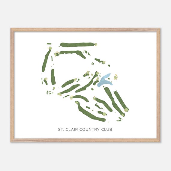 St Clair Country Club In Belleville Illinois Modern Watercolor Map Golfer Gift Golf Wall Art Golf Poster Print Course Layout