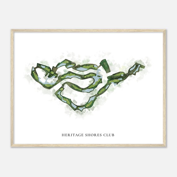 Heritage Shores Club Delaware Classic Watercolor Course Map Poster