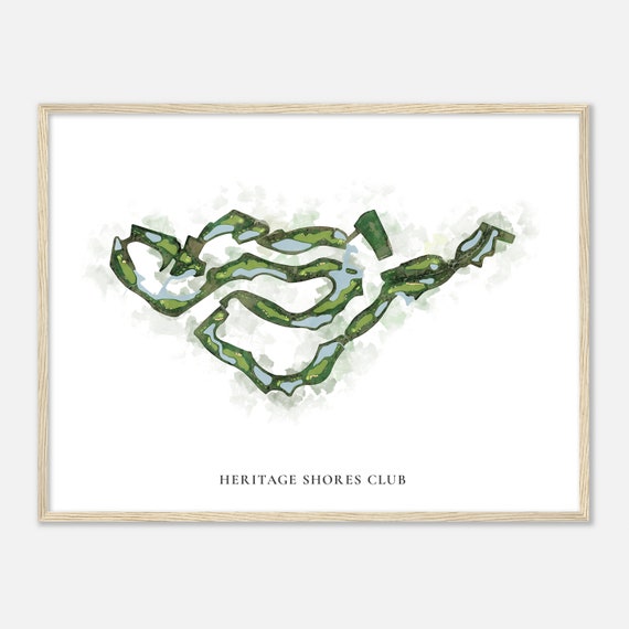Heritage Shores Club Delaware Classic Watercolor Map Golfer Gift Golf Wall Art Golf Poster Print Course Layout