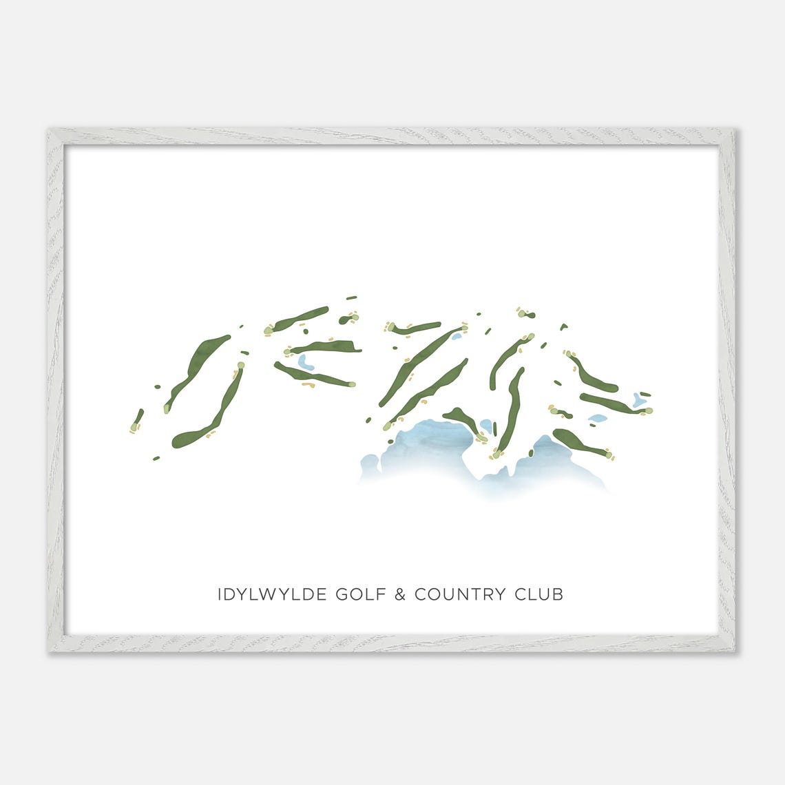 Idylwylde Golf and Country Club Modern Watercolor Course Map Poster - Image 3