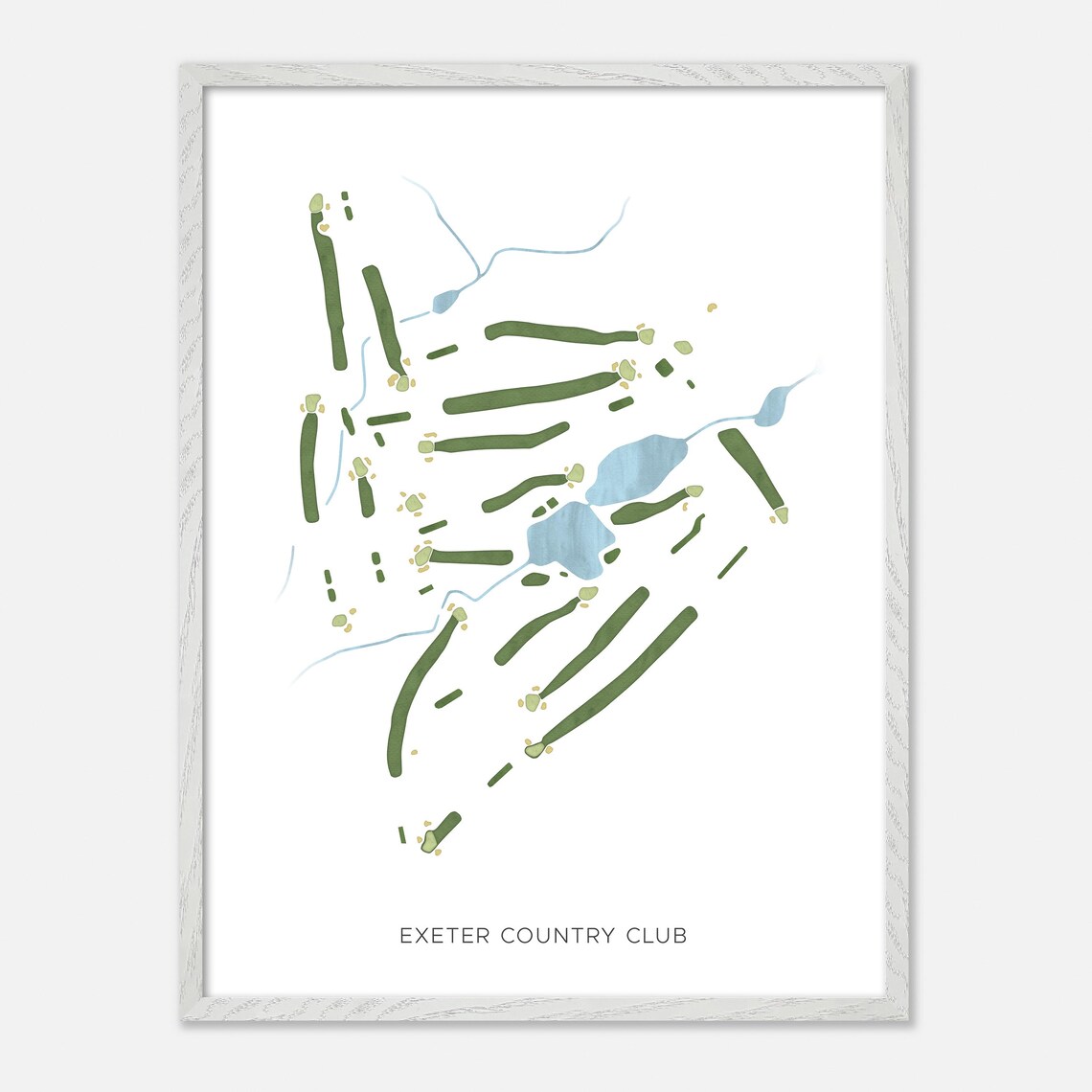 Exeter Country Club Rhode Island Modern Watercolor Map Poster - Image 2