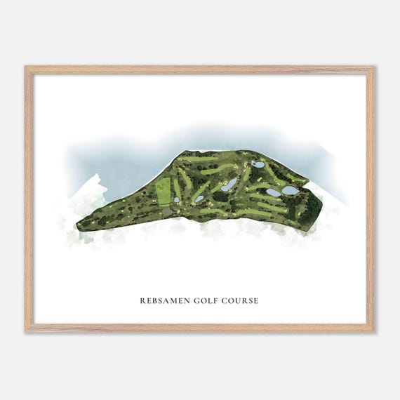 Rebsamen Golf Course In Little Rock Arkansas Classic Watercolor Map Golfer Gift Golf Wall Art Golf Poster Print Course Layout