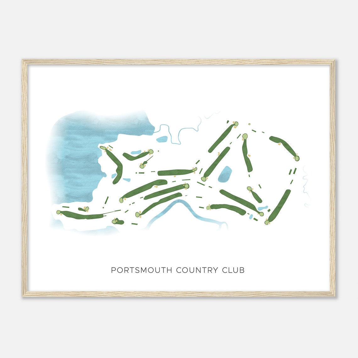 Portsmouth Country Club Watercolor Golf Course Map Golf Poster - Image 2