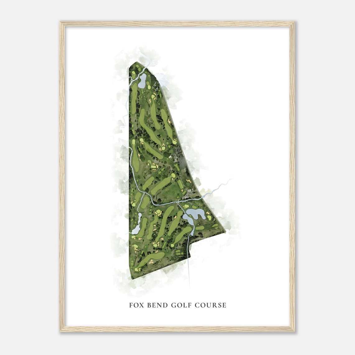 Fox Bend Golf Course Poster Watercolor Aerial Map Golfer Gift - Image 2