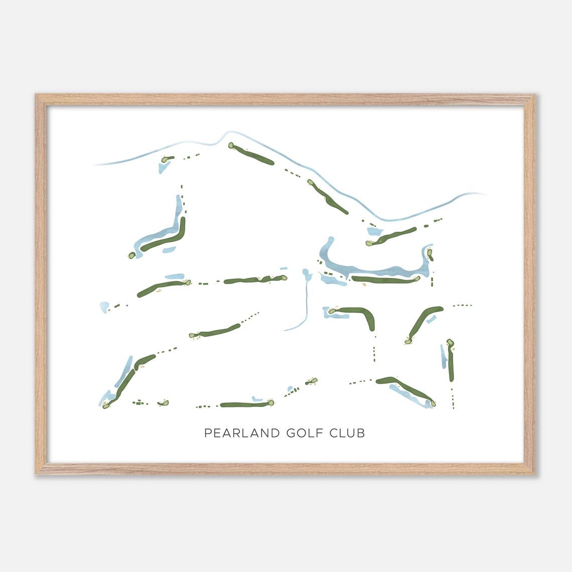 Pearland Golf Club Modern Watercolor Course Map Poster Pearland Texas