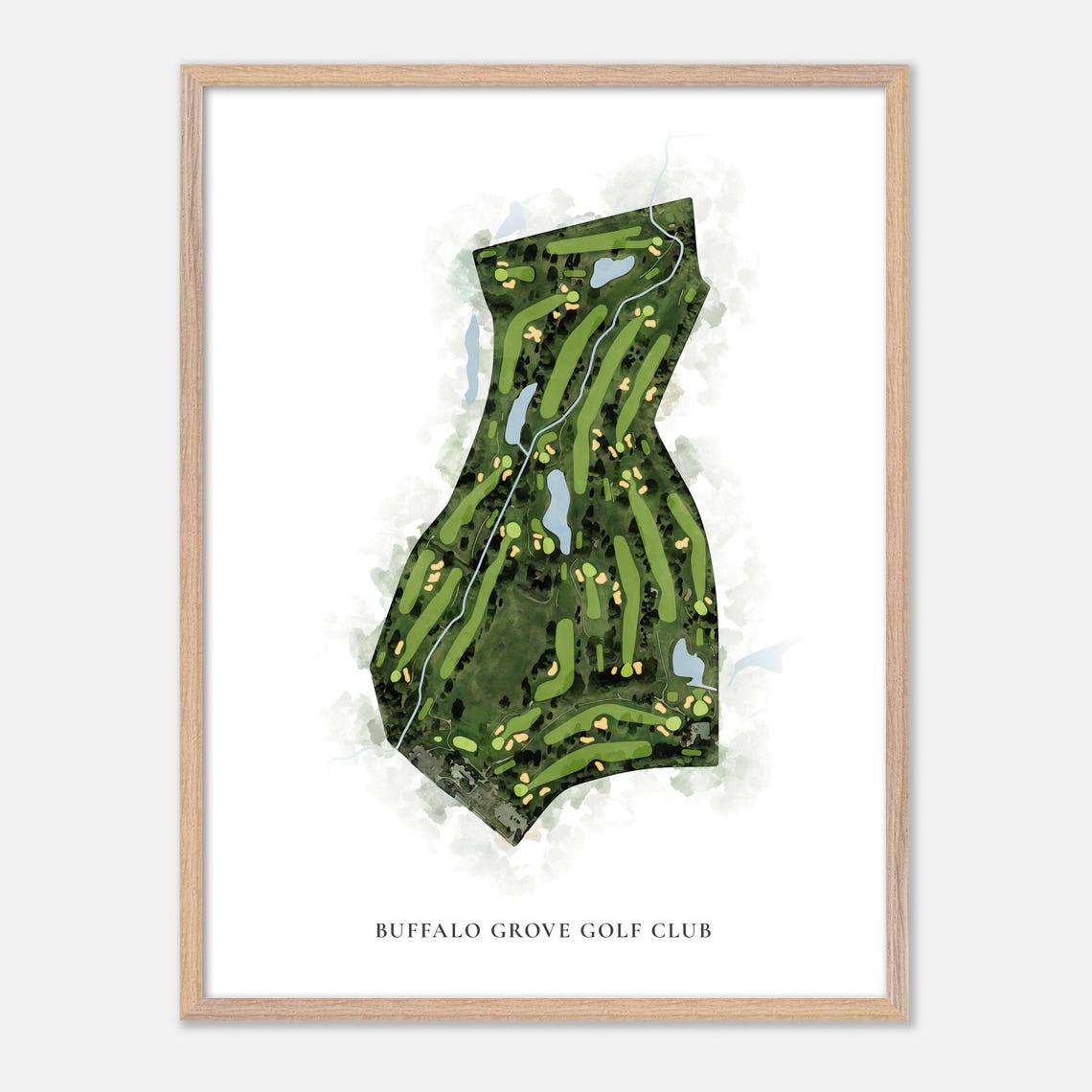 Buffalo Grove Golf Club Classic Watercolor Course Map Poster - Image 2