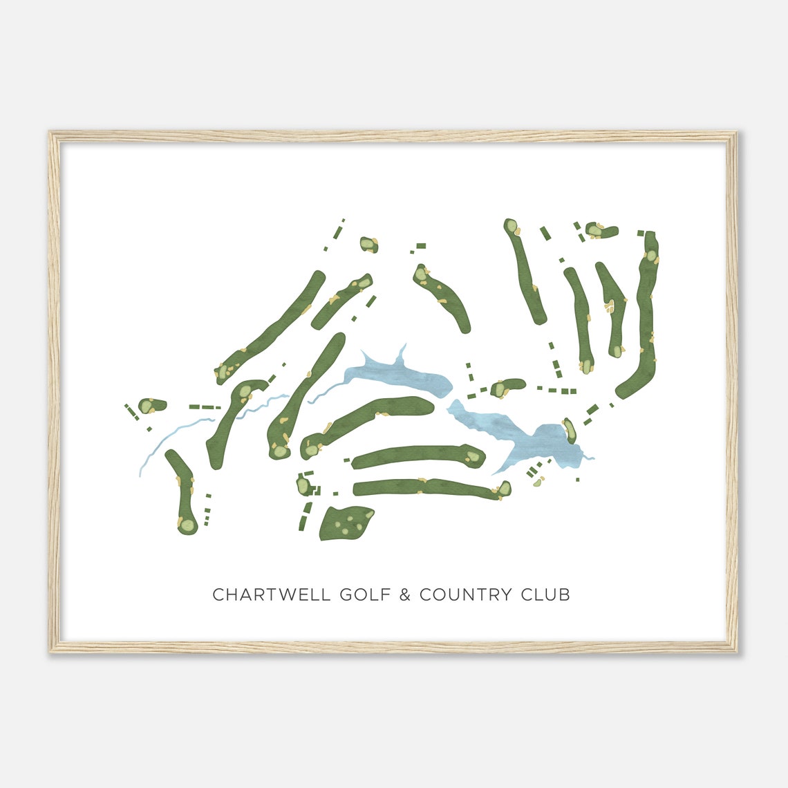 Chartwell Golf And Country Club Modern Watercolor Golf Map Poster