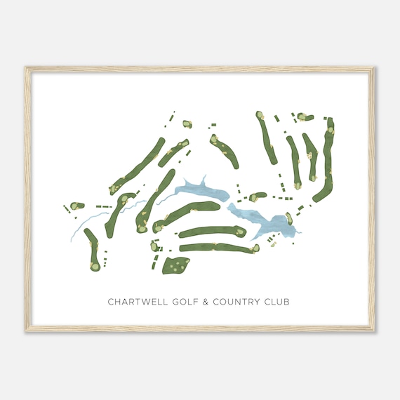 Chartwell Golf And Country Club Modern Watercolor Golf Map Poster