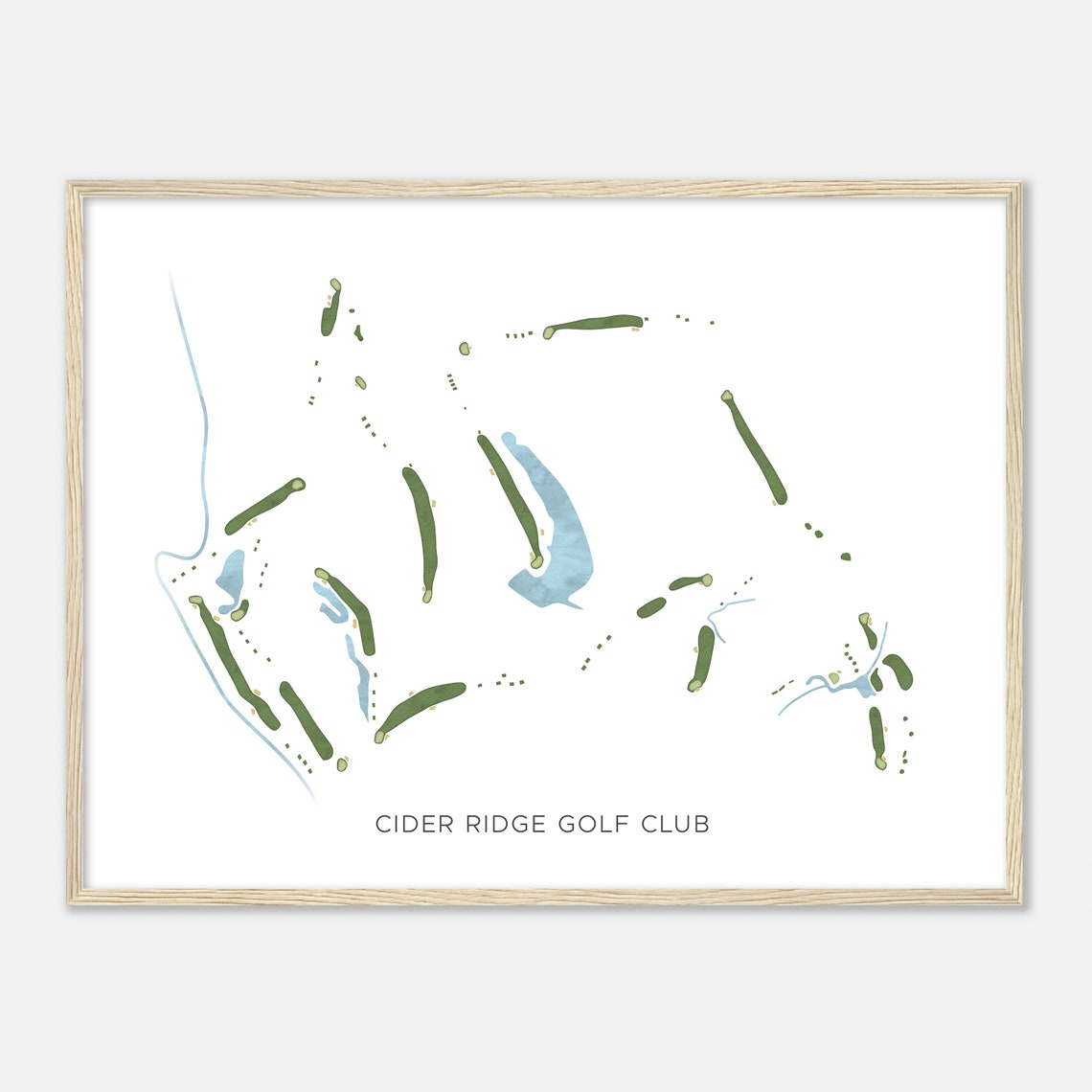 Cider Ridge Golf Club Alabama Modern Watercolor Golf Course Map Poster