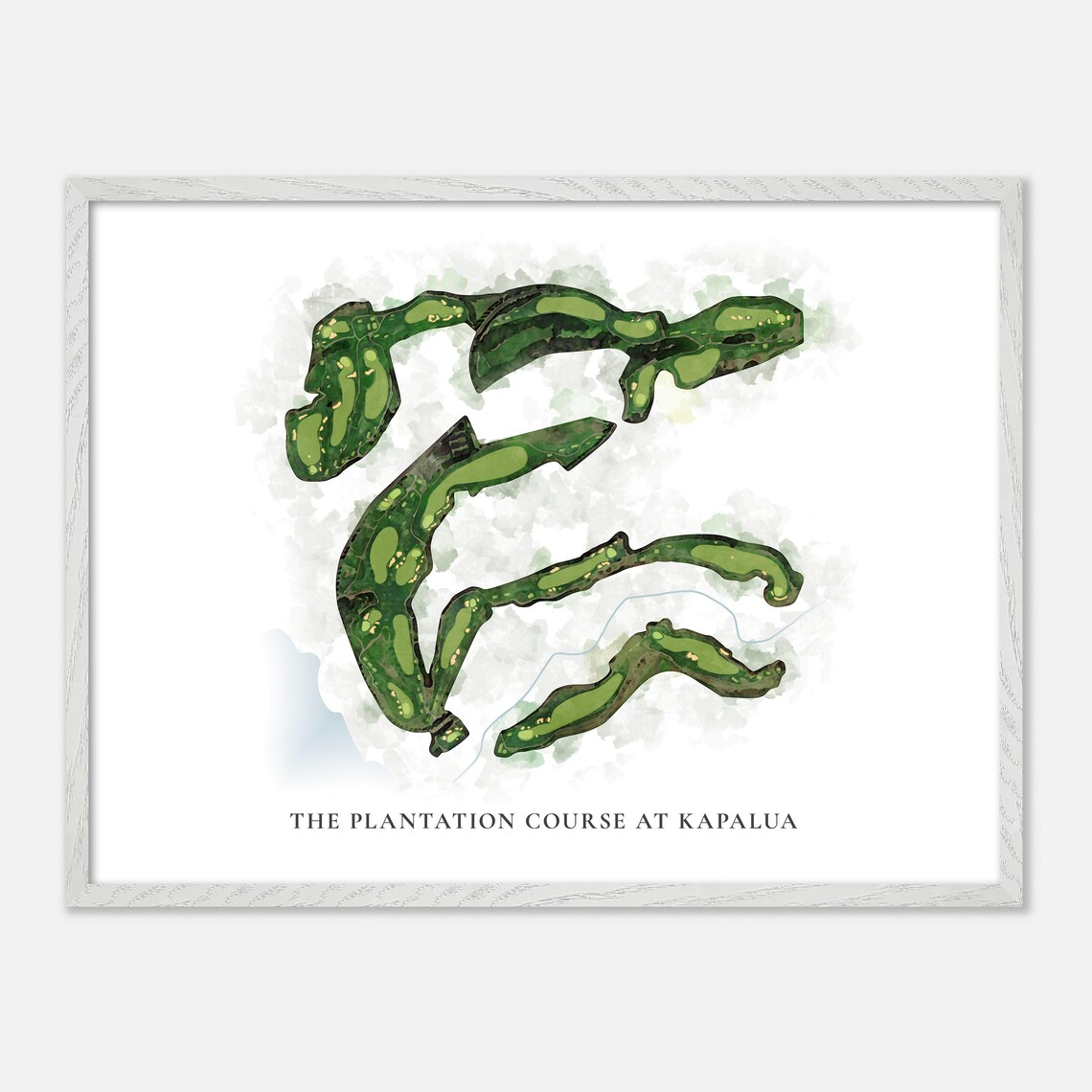 The Plantation Course at Kapalua Watercolor Golf Map - Image 3