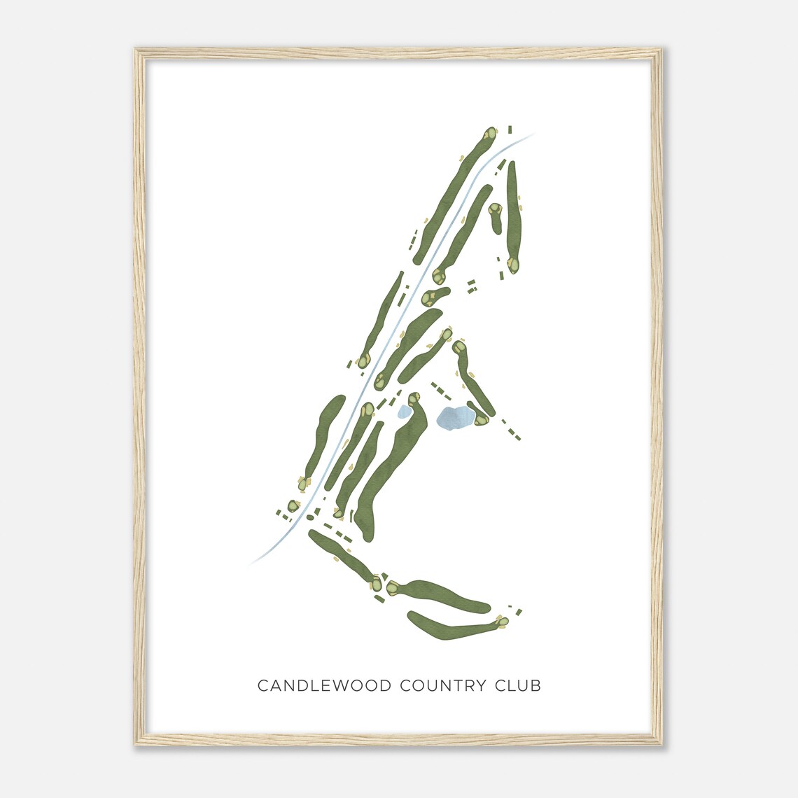Candlewood Country Club Modern Minimalist Watercolor Map Poster - Image 2