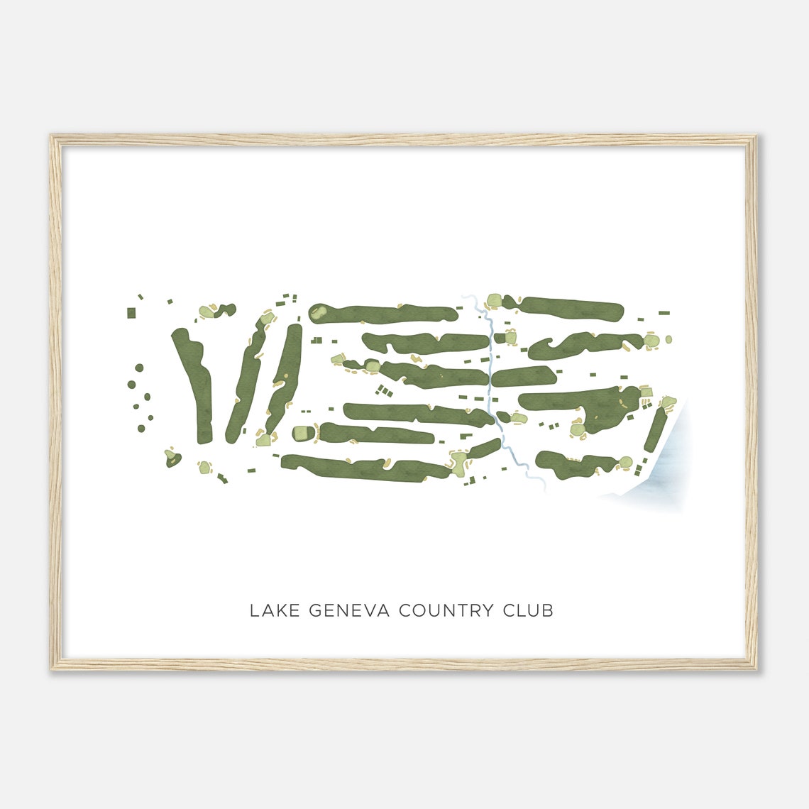 Lake Geneva Country Club Watercolor Course Map Golfer Gift Poster
