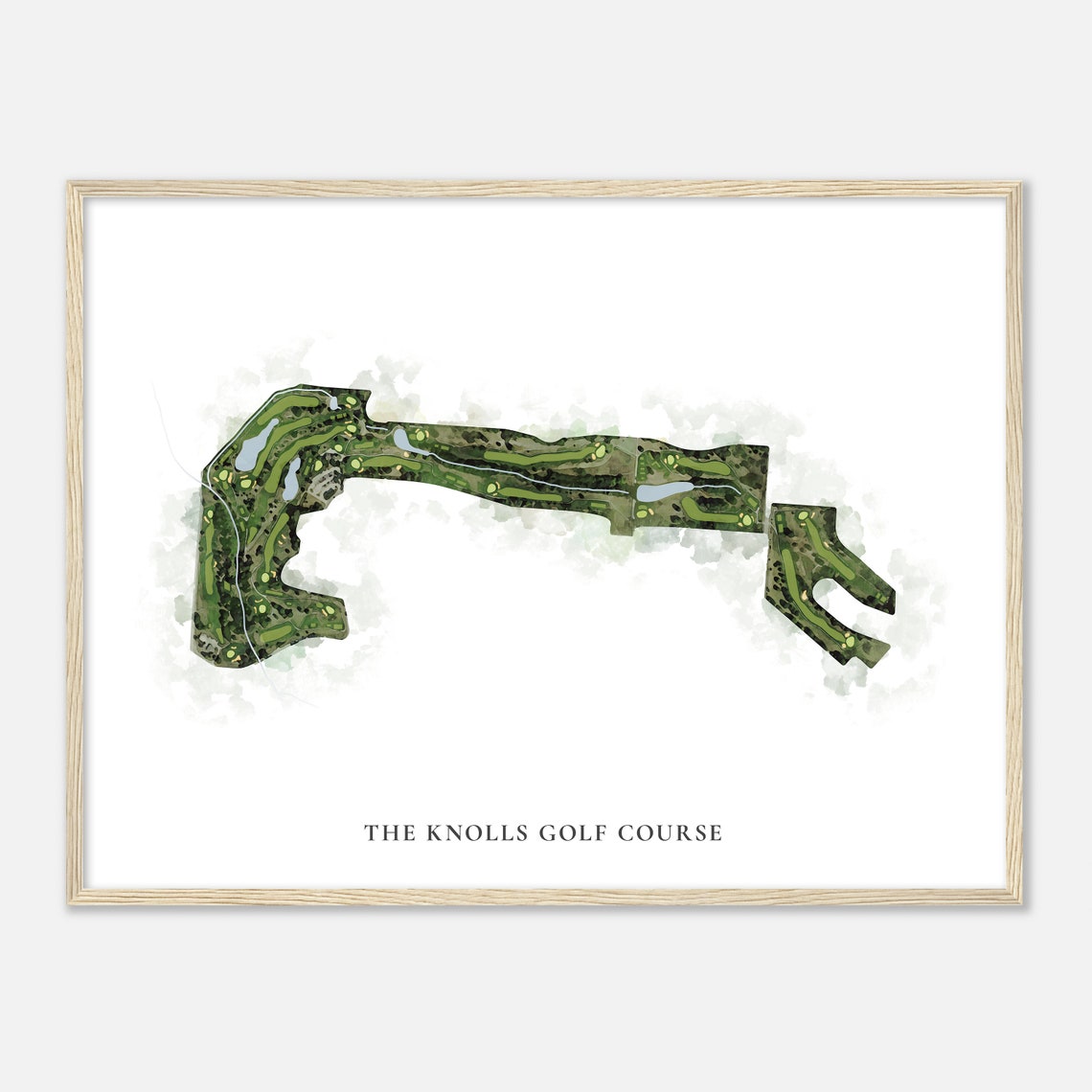 The Knolls Golf Course Classic Aerial Watercolor Wall Map Poster - Image 2