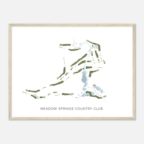 Meadow Springs Country Club Washington Modern Watercolor Map Golfer Gift Golf Wall Art Golf Poster Print Course Layout