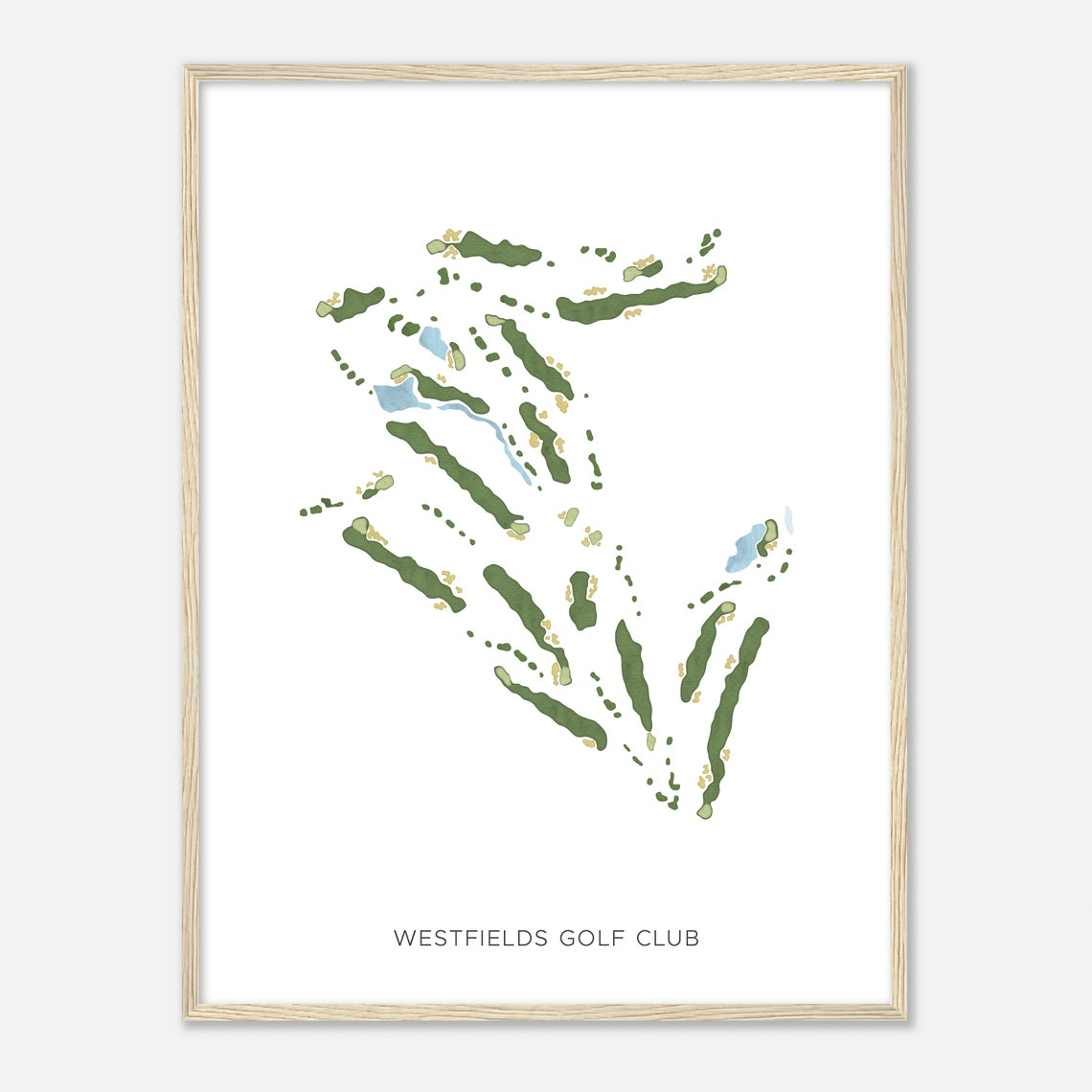 Westfields Golf Club Virginia Modern Watercolor Map Art Poster - Image 2